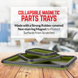 Collapsible Magnetic Parts Tray Set - 3 Different Size Tool Trays for Screw, Bolts, Nuts, Washers, Pins and Other Small Metal Parts, Mechanic Tool Gifts for Men - Olive Green