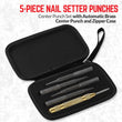 5-Piece Nail Setter Punches and Center Punch Set with Automatic Brass Center Punch and Zipper Case