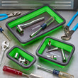 Collapsible Magnetic Parts Tray Set - 3 Different Size Tool Trays for Screw, Bolts, Nuts, Washers, Pins and Other Small Metal Parts, Mechanic Tool Gifts for Men - Green