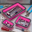 Collapsible Magnetic Parts Tray Set - 3 Different Size Tool Trays for Screw, Bolts, Nuts, Washers, Pins and Other Small Metal Parts, Mechanic Tool Gifts for Men - Pink