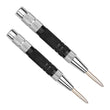 Heavy Duty Automatic Center Punch with Hardened Steel - Pack of 2 Premium Universal Metal Hand Tool for Machinists and Carpenters Spring Loaded with Adjustable Knurled Cap and Hard-Shell Carry Case